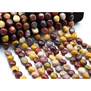 Бусины из яшмы мукаит галтовка 13*15мм, 38см, 26 бусин