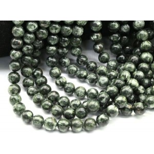 Бусины из серафинита шарик 9мм, 40см, 47 бусин