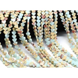 Бусины из варисцита сердце 7*6мм, цвет голубой, 38см, 60 бусин (иск.) Бусины из варисцита сердце 7*6мм, цвет голубой, 38см, 60 бусин (иск.)