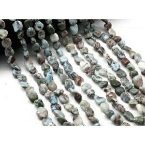 Бусины из ларимара галтовка 10*13мм, 38см, 35 бусин