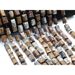 Бусины из петерсита цилиндр с гранями 8*12мм, 35см,26 бусин