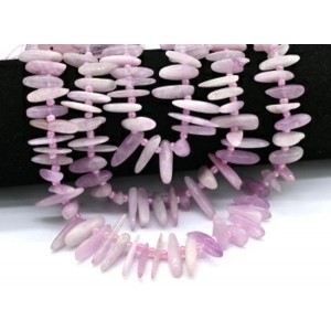 Бусины из кунцита галтовка "рожки", 38см, 72 бусины Бусины из кунцита галтовка "рожки", 38см, 72 бусины