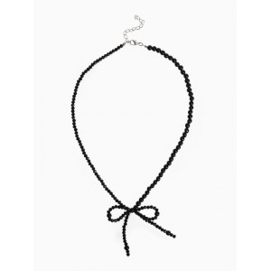 Бусы «Бантик» бусина №4,6, цвет чёрный, цвет серебристый, 40 см Бусы «Бантик» бусина №4,6, цвет чёрный, цвет серебристый, 40 см