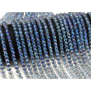 Бусины из чешского стекла шарик гр.6мм цвет синий, 39см, 75 бусин (иск.)