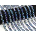 Бусины из чешского стекла кубик гр.8мм цвет синий, 39см, 49 бусин (иск.)