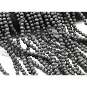 Бусины из лавы шарик 6мм цвет черный матовый, 39см, 62 бусины Бусины из лавы шарик 6мм цвет черный матовый, 39см, 62 бусины