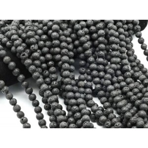 Бусины из лавы шарик 8мм цвет черный матовый, 37см, 46 бусин Бусины из лавы шарик 8мм цвет черный матовый, 37см, 46 бусин