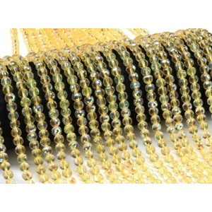 Бусины из чешского стекла шарик гр.6мм цвет желтый, 39см, 75 бусин (иск.)