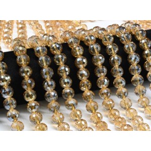 Бусины из чешского стекла шарик гр.12мм цвет песочный, 38см, 35 бусин (иск.)