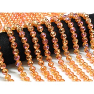 Бусины из чешского стекла шарик гр.10мм цвет оранжевый, 39см, 43 бусины (иск.)