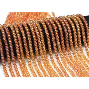 Бусины из чешского стекла шарик гр.6мм цвет оранжевый, 39см, 75 бусин (иск.)