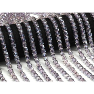 Бусины из чешского стекла кубик гр.6мм цвет сиреневый, 40см, 60 бусин (иск.)