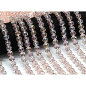 Бусины из чешского стекла шарик гр.10мм цвет розовый, 39см, 43 бусины (иск.)
