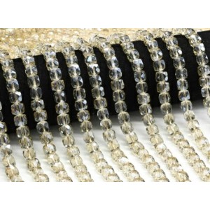 Бусины из чешского стекла кубик гр.8мм цвет шампань, 39см, 49 бусин (иск.)