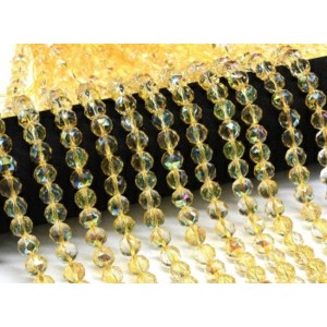 Бусины из чешского стекла шарик гр.10мм цвет желтый, 39см, 43 бусины (иск.)