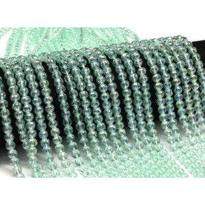 Бусины из чешского стекла шарик гр.6мм цвет мятный хамелеон, 39см, 75 бусин (иск.)