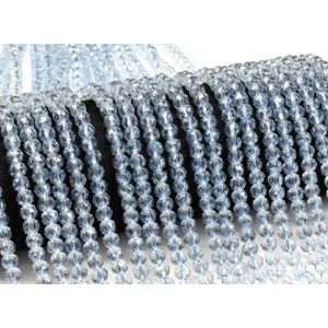 Бусины из чешского стекла шарик гр.6мм цвет голубой, 39см, 75 бусин (иск.)