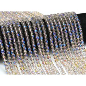 Бусины из чешского стекла шарик гр.6мм цвет розовый хамелеон, 39см, 75 бусин (иск.)