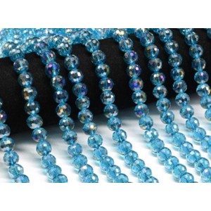 Бусины из чешского стекла шарик гр.10мм цвет лазурный, 39см, 43 бусины (иск.)