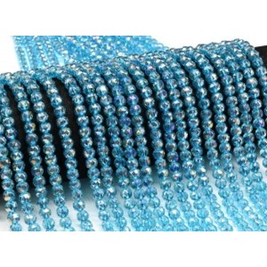 Бусины из чешского стекла шарик гр.6мм цвет лазурный, 39см, 75 бусин (иск.)