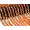 Бусины из чешского стекла кубик гр.8мм цвет оранжевый, 39см, 49 бусин (иск.)