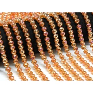 Бусины из чешского стекла шарик гр.8мм цвет оранжевый, 39см, 57 бусин (иск.)