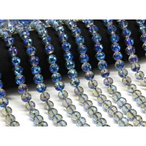 Бусины из чешского стекла шарик гр.10мм цвет синий, 39см, 43 бусины (иск.)