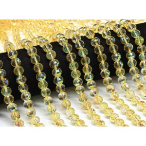 Бусины из чешского стекла шарик гр.10мм цвет желтый, 39см, 43 бусины (иск.)