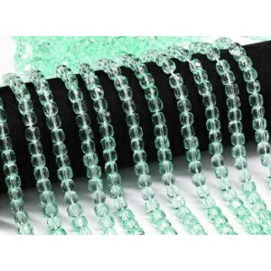 Бусины из чешского стекла кубик гр.6мм цвет мятный, 40см, 60 бусин (иск.)