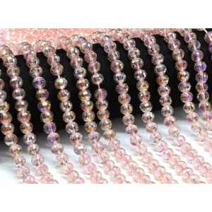 Бусины из чешского стекла шарик гр.8мм цвет розовый, 39см, 57 бусин (иск.)