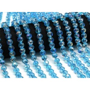 Бусины из чешского стекла шарик гр.10мм цвет лазурный, 39см, 43 бусины (иск.)