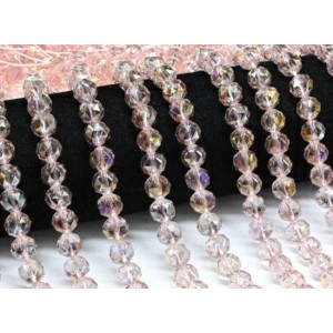 Бусины из чешского стекла шарик гр.10мм цвет розовый, 39см, 43 бусины (иск.)