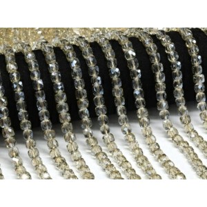 Бусины из чешского стекла кубик гр.6мм цвет шампань, 40см, 60 бусин (иск.)