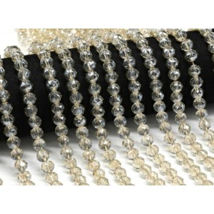 Бусины из чешского стекла шарик гр.8мм цвет шампань, 39см, 55 бусин (иск.)