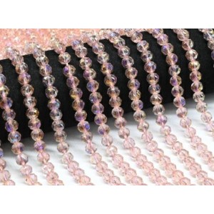 Бусины из чешского стекла шарик гр.8мм цвет розовый, 39см, 57 бусин (иск.)