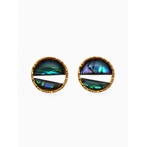 Серьги «Гелиотис» круг, зелёные, цвет золотистый Серьги «Гелиотис» круг, зелёные, цвет золотистый