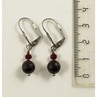 Серьги гранат, шарик 4 и 7мм, огранка