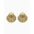 Серьги пластик «перламутр» мини, цвет золото
