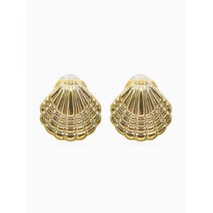Серьги пластик «перламутр» мини, цвет золото
