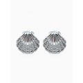 Серьги пластик «перламутр» мини, цвет серебро