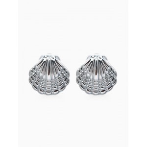 Серьги пластик «перламутр» мини, цвет серебро