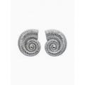 Серьги пластик «перламутр» крупные, цвет серебро