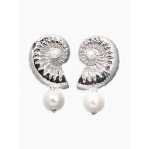 Серьги жемчуг «перламутр», белые, цвет серебристый