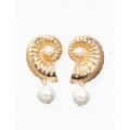 Серьги жемчуг «перламутр», белые, цвет золотистый