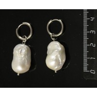 Серьги жемчуг барокко, швензы кольцом