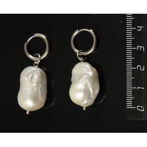 Серьги жемчуг барокко, швензы кольцом