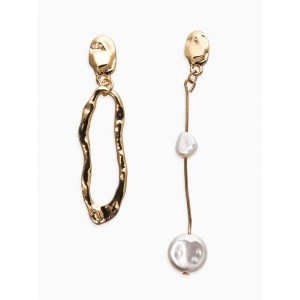 Серьги жемчуг "Корейский стиль", цвет белый, цвет золотистый