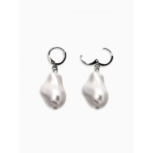 Серьги "Жемчуг барокко", цвет белый, цвет серебристый