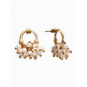 Серьги «Жемчужный виноград», белые, цвет золотистый