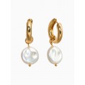 Серьги «Жемчуг Барокко», белые, цвет золотистый